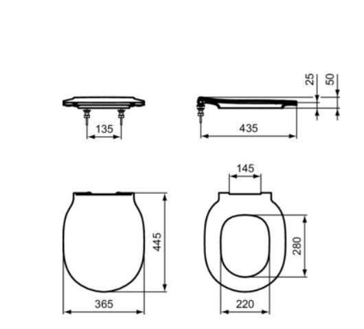 WC dangtis Ideal Standard Connect AIR THIN Soft Close, E036601 WC dangtis Ideal Standard Connect AIR THIN Soft Close, E036601