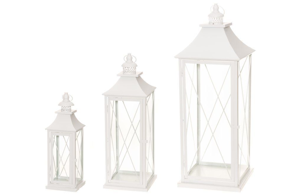 Žibintų komplektas 4 Living Collection Lantern Paula, 3 vnt., balta, 6410413321823