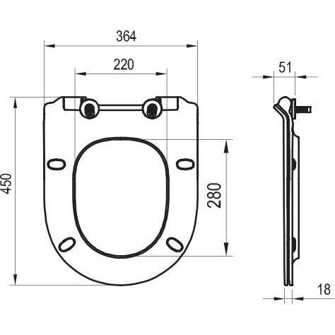 Unitazo dangtis Ravak Vita Slim, balta, X01861