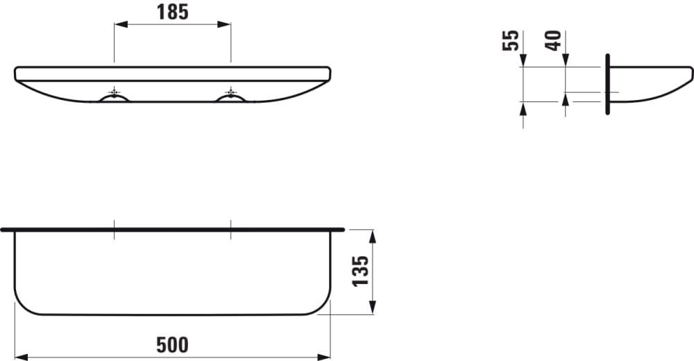 Lentyna Laufen LUA keramikinė, 50cm., H8700810000001 Lentyna Laufen LUA keramikinė, 50cm., H8700810000001