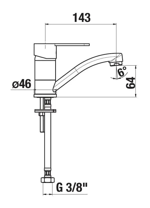 Plautuvės maišytuvas Jika ENYO, chromas, H3512G10042201