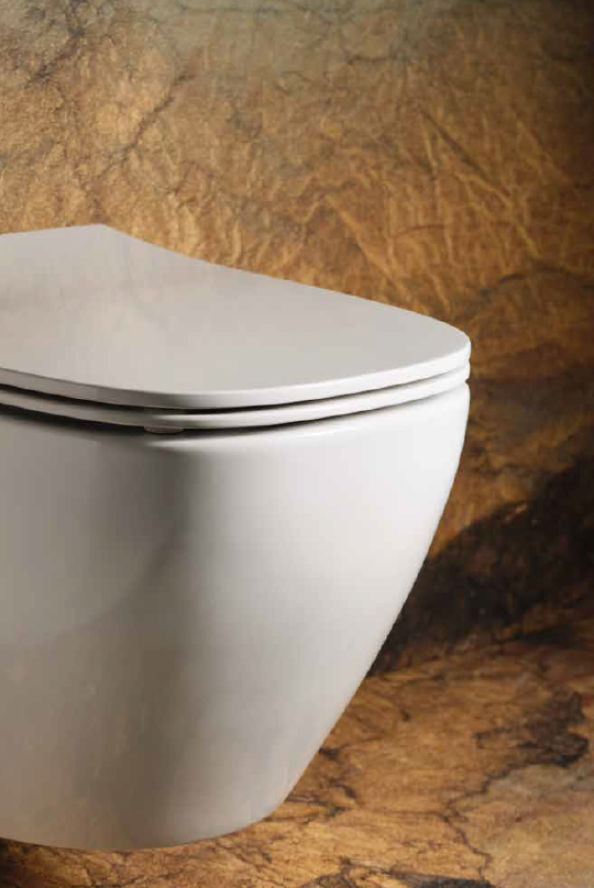 WC komplektas KJU18: pakabinamas WC puodas Juniper su soft close dangčiu