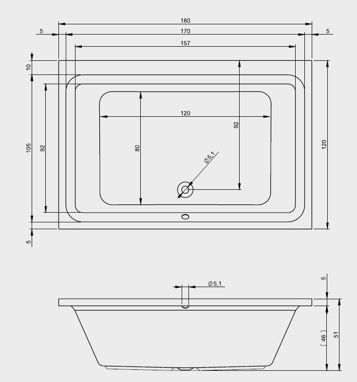 Masažinė vonia Riho Thermae Olivia 180x120 cm