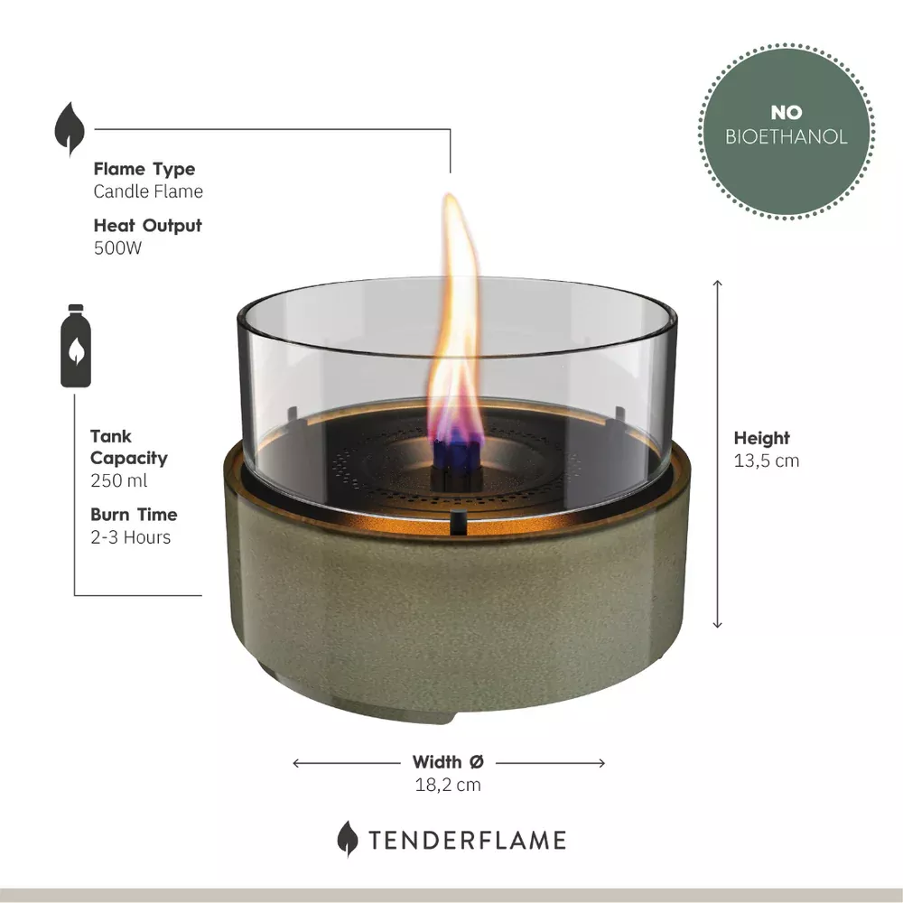 CAFE 14 stalo židinys, juodas, naudojamas Tenderfuel skystis