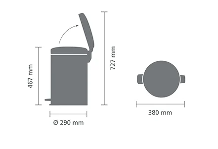 Šiukšlių dėžė Brabantia NewIcon 20L, Silver, 114021 Šiukšlių dėžė Brabantia NewIcon 20L, Silver, 114021