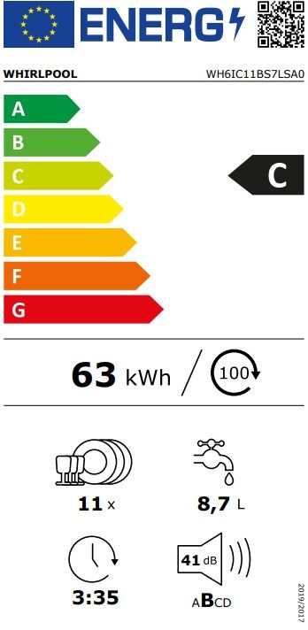 Indaplovė Whirpool WH6IC11BS7LSA0 Indaplovė Whirpool WH6IC11BS7LSA0