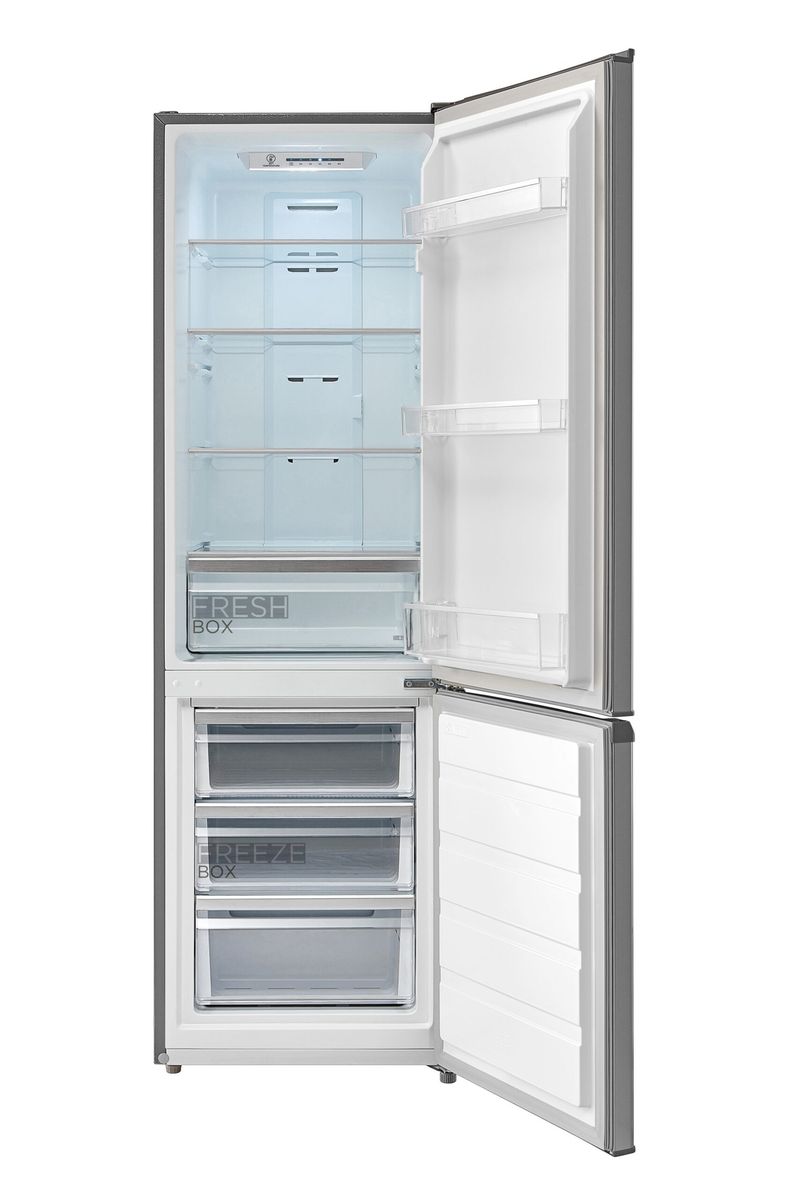 Šaldytuvas Midea MDRB380FGE02A, laisvai pastatomas, 180 cm, apačioje šaldiklis, 199 l, 71 l, automatinis atitirpinimas, klasė E, sidabrinis