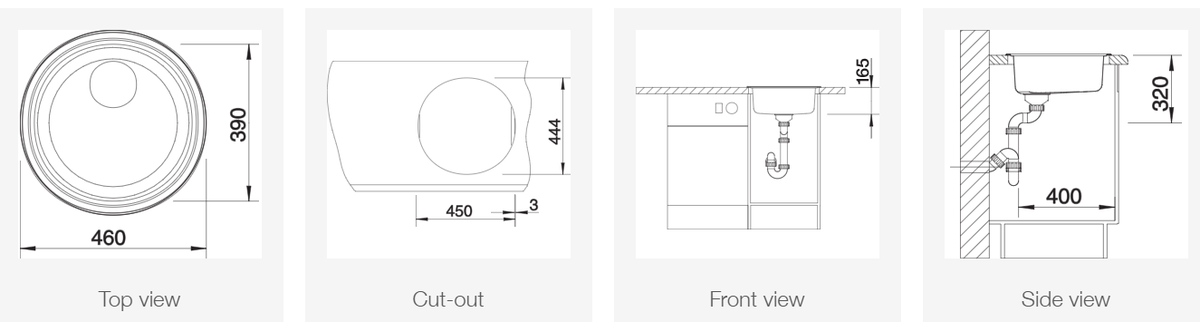 Plieninė plautuvė BLANCO RONDOSOL 18/10 Brushed O.AF