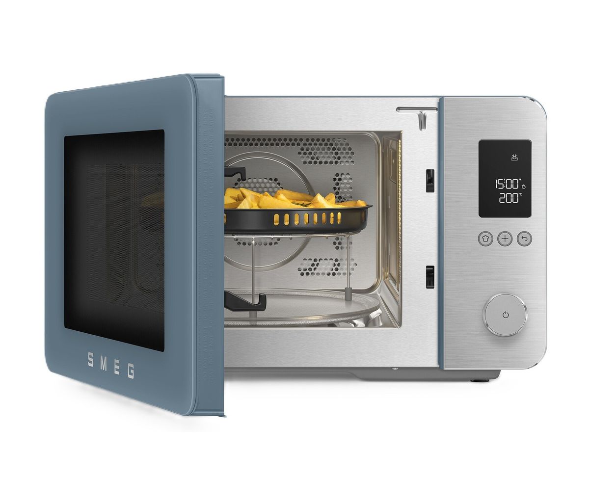 SMEG mikrobangų krosnelė, MOC02SBMEU, su grilium, karštu oru ir Air fry funkcija
