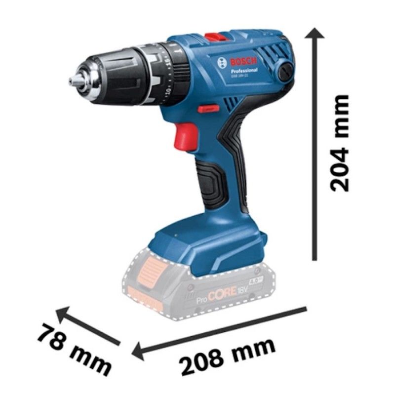 Akumuliatorinis smūginis suktuvas-gręžtuvas BOSCH GSB 18V-21 CT Solo