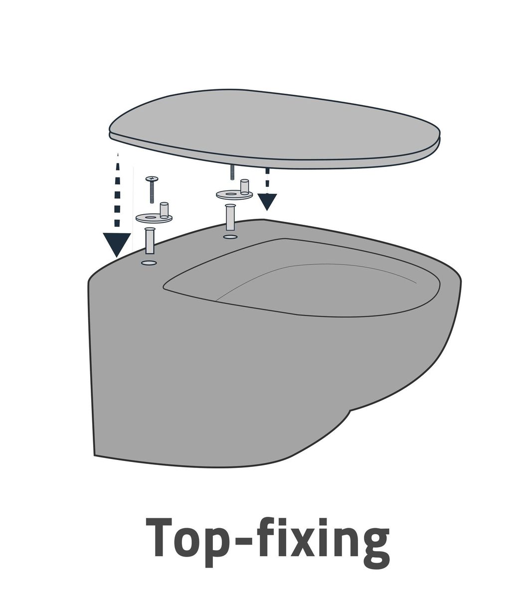 Klozeto dangtis RIDDER Cleveland, 45 x 37,2 cm, lėtai nusileidžiantis dangtis, baltas, 02130101 Klozeto dangtis RIDDER Cleveland, 45 x 37,2 cm, lėtai nusileidžiantis dangtis, baltas, 02130101