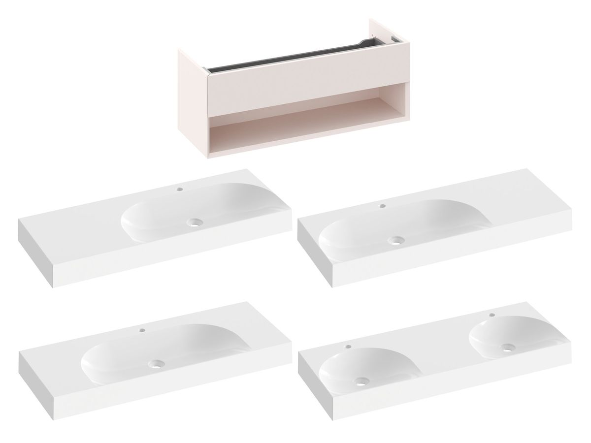 Spintelė po praustuvu Ravak SD Lite 120 Alabaster Pink X000001872