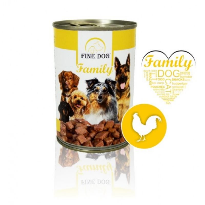 FINE DOG konservas šunims su paukštiena 1240g (12), RAP231