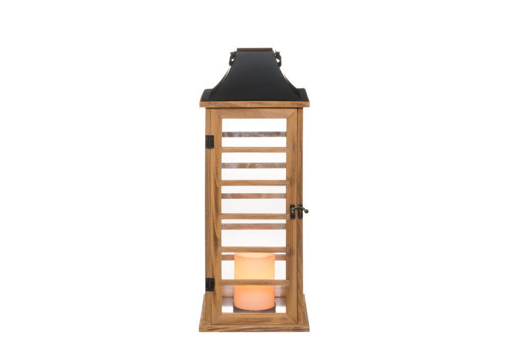 Žibintų komplektas 4 Living Collection Lantern Rima, 2 vnt., natūrali/juoda, 6410416171364