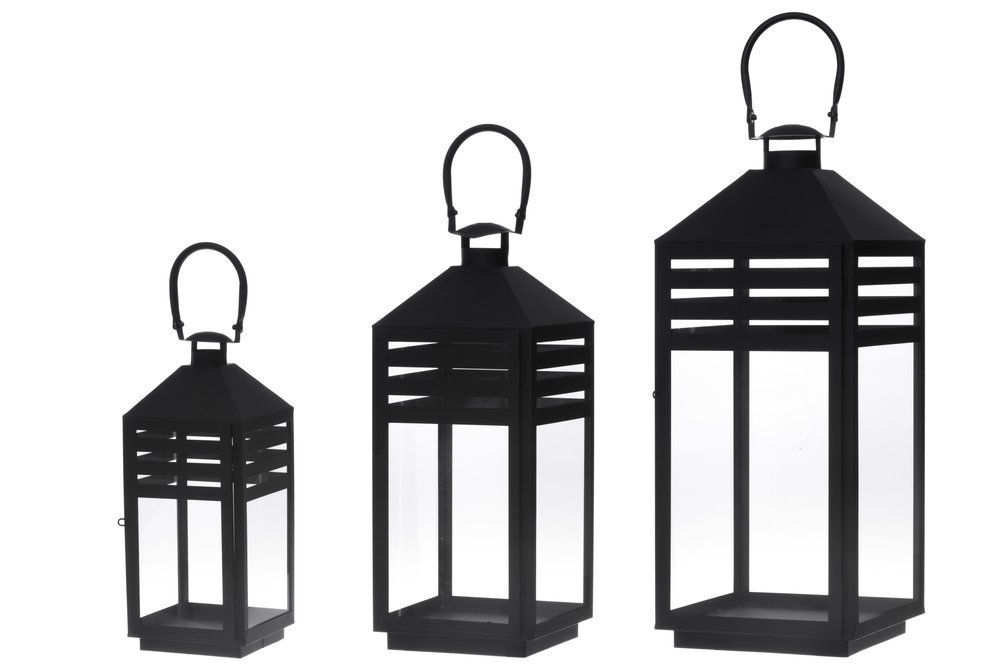 Žibintų komplektas 4 Living Collection Lantern Heli, 3 vnt., juoda, 6410416190976