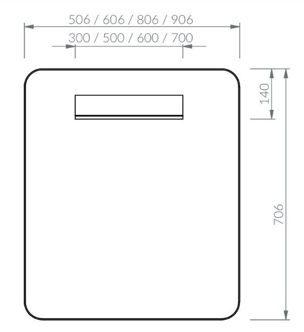 Veidrodis STRIP I 500x700 juoda, LED apšvietimas, X000001569
