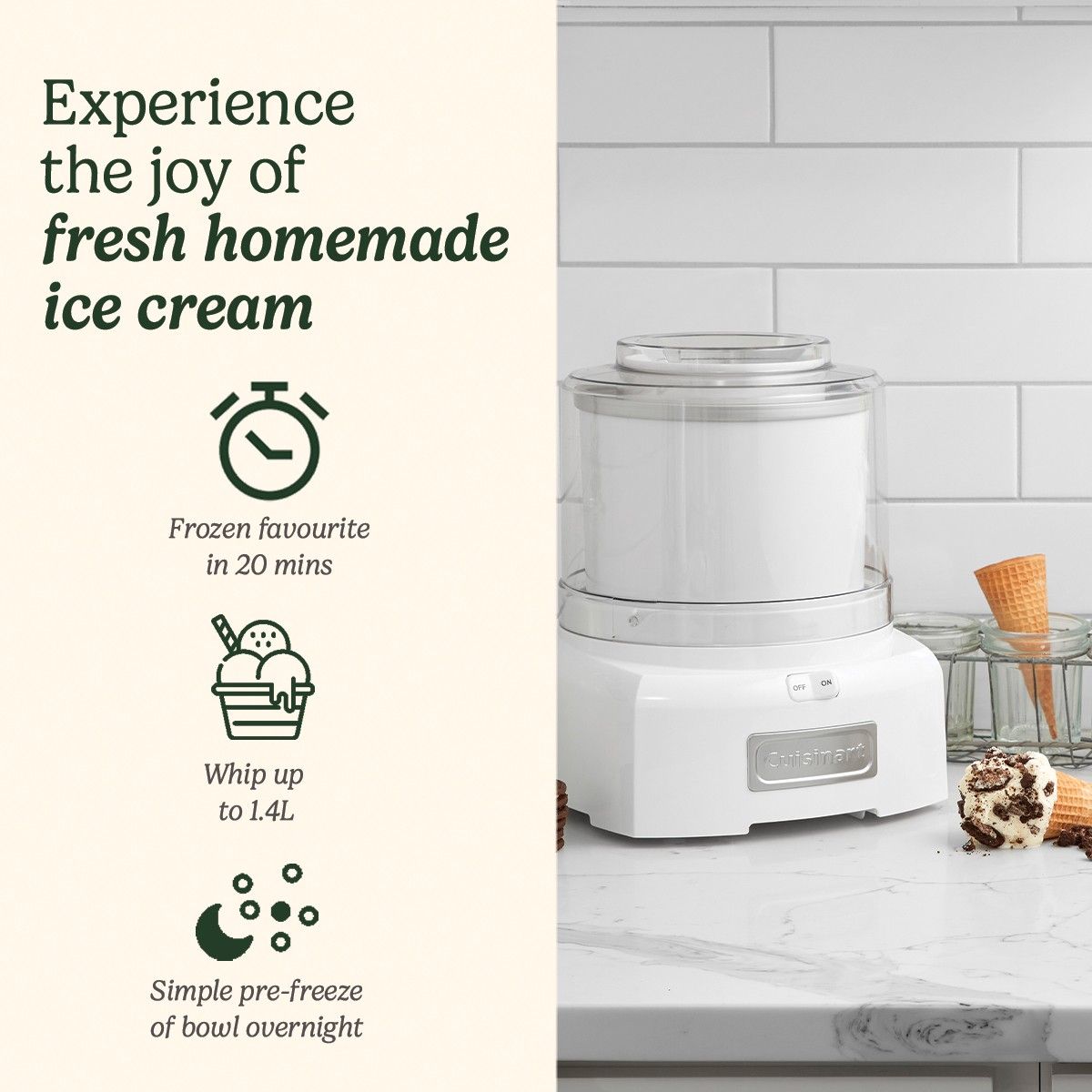 Ledų gaminimo aparatas Cuisinart ICE21E Ledų gaminimo aparatas Cuisinart ICE21E