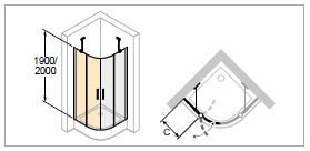 Dušo durys varstomos 900x2000 mm CLASSIC 2, R500, profilis sidabro blizgus, stiklas skaidrus su AntiPlaque,C24005069322 Dušo durys varstomos 900x2000 mm CLASSIC 2, R500, profilis sidabro blizgus, stiklas skaidrus su AntiPlaque,C24005069322