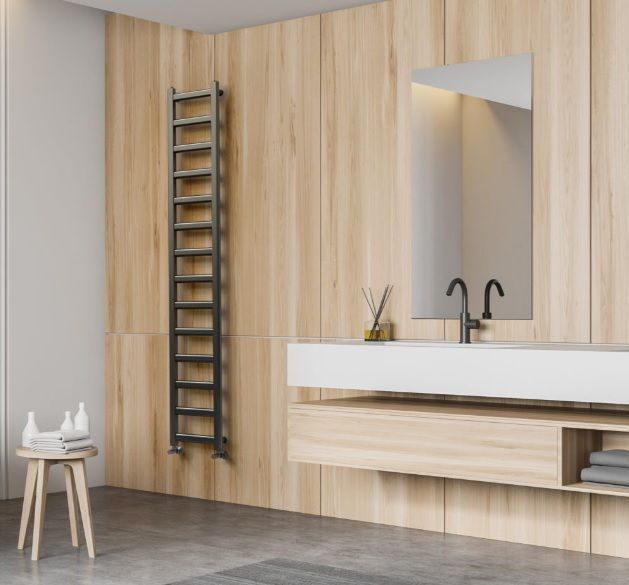 Rankšluosčių džiovintuvas Regnis Drabinka 30x134 cm, juodas Rankšluosčių džiovintuvas Regnis Drabinka 30x134 cm, juodas