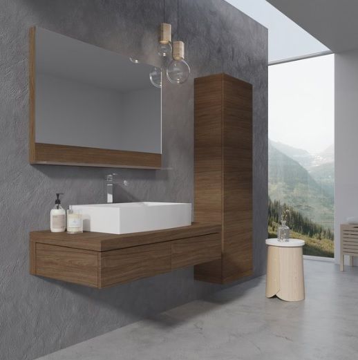 Veidrodis Ravak Formy 80 cm su lentynėle, riešutas X000001049