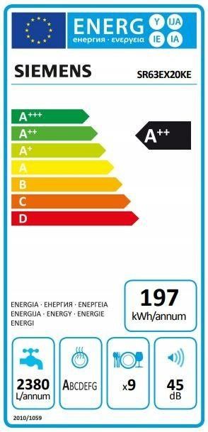 Įmontuojama indaplovė Siemens SR63EX20KE