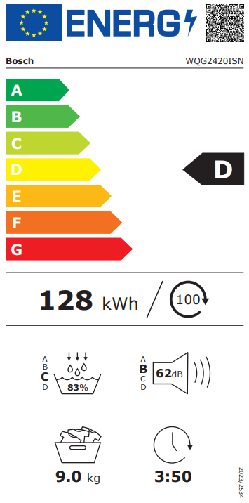 Džiovyklė BOSCH WQG2420ISN