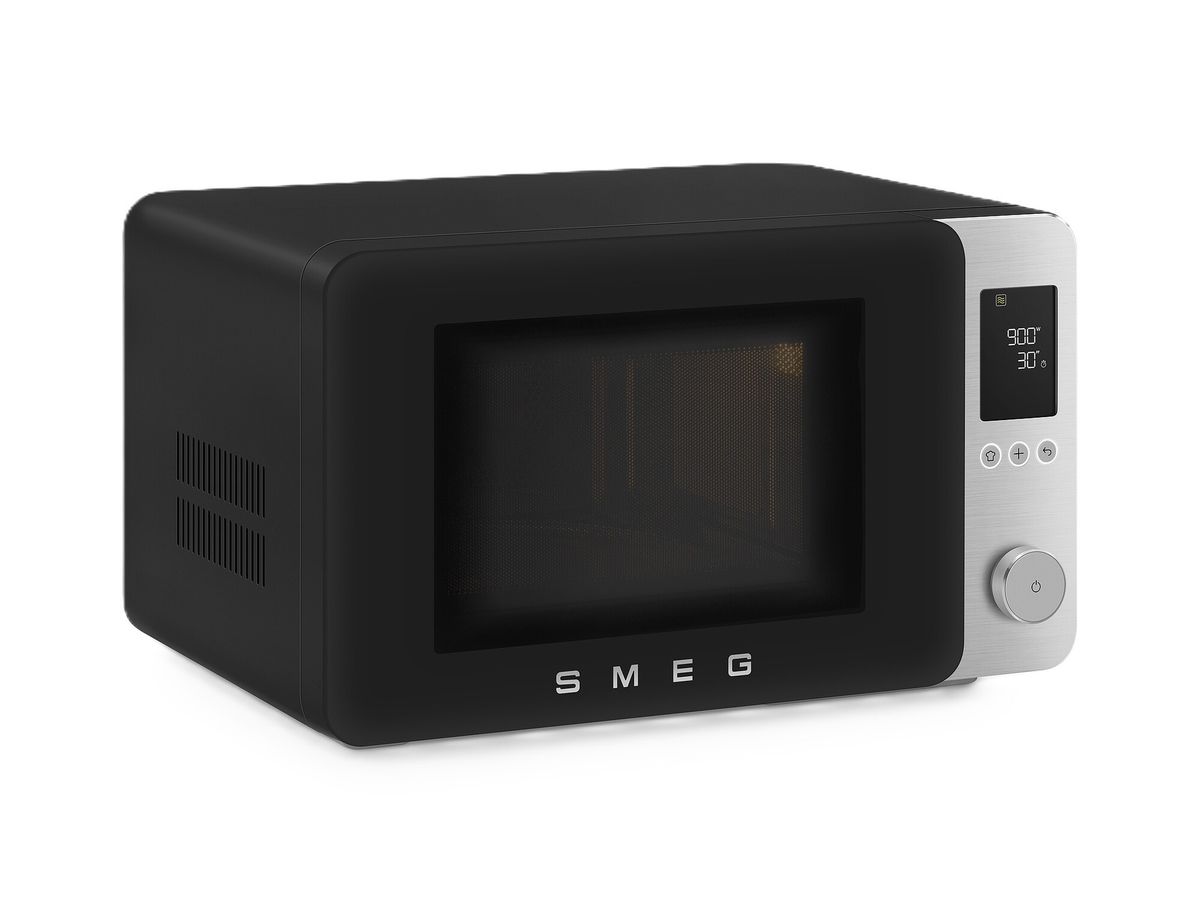 SMEG mikrobangų krosnelė, MOC02BLMEU su grilium, karštu oru ir Air fry funkcija