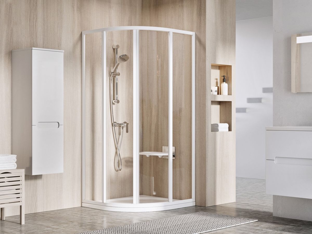Dušo kabinos komplektas Ravak SET1 - SKCP4 90x90, balta+stiklas Transparent Dušo kabinos komplektas Ravak SET1 - SKCP4 90x90, balta+stiklas Transparent