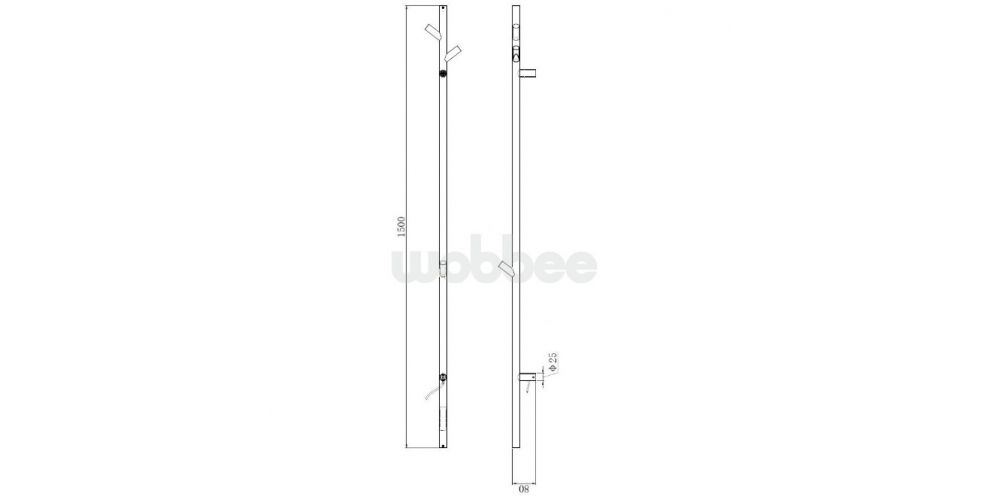 Elektrinis rankšluosčių džiovintuvas WOBBEE Burton 150 cm, baltas, W-BURT-150WH