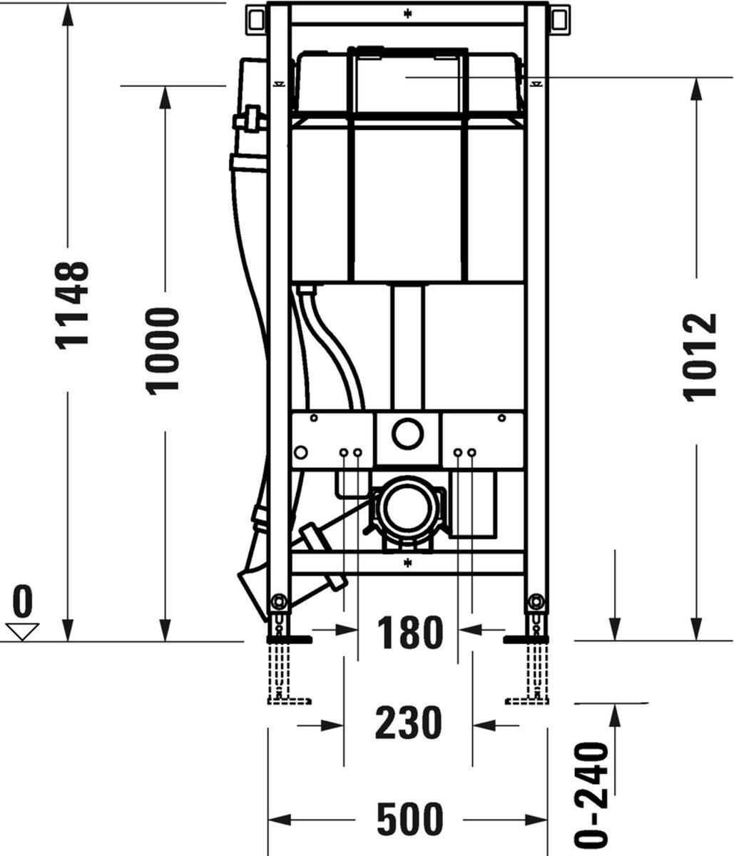 Komplektas: klozetas Duravit SensoWash® Starck f Plus Compact ir rėmas Duravit DuraSystem su baltu mygtuku, WD7014001000