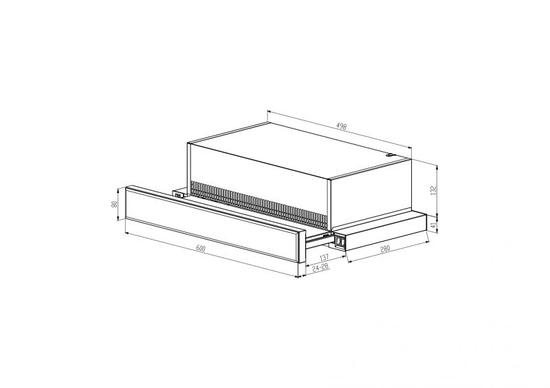 Recirkuliacinis 60 cm gartraukis Schlosser 3062-60VR10GLB (Black Glass), juodas