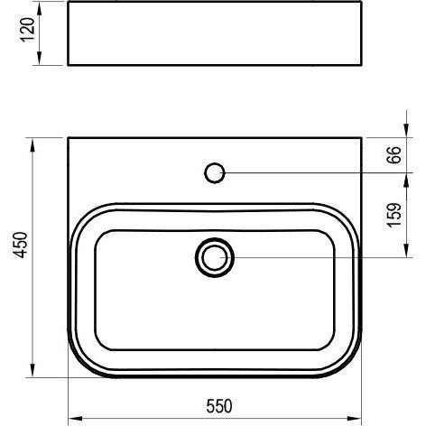 Praustuvas Ravak Ceramic 550 R Slim baltas XJX01155006