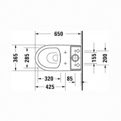 Pastatomas klozetas Duravit Durastyle Rimless su bakeliu ir soft close dangčiu, baltas Pastatomas klozetas Duravit Durastyle Rimless su bakeliu ir soft close dangčiu, baltas