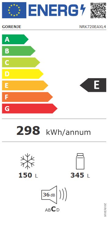Šaldytuvas GORENJE NRK720EAXL4 Šaldytuvas GORENJE NRK720EAXL4