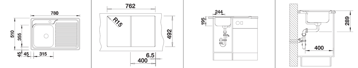 Plieninė plautuvė BLANCO CLASSIC 40 S LI 18/10 O.AF