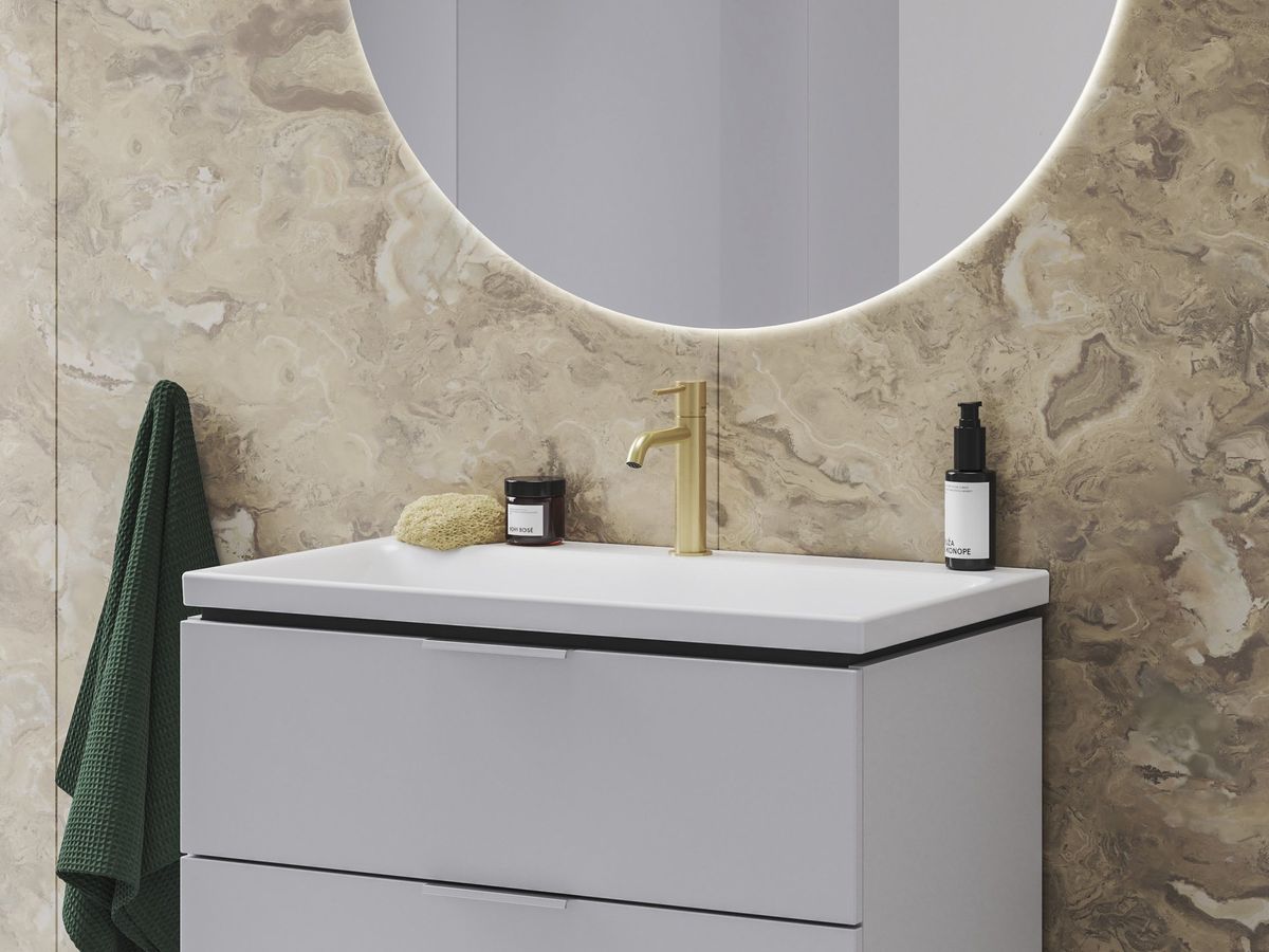 Praustuvo maišytuvas 190 mm be dugno vožtuvo, Ravak ES 012.60GLB, šlifuoto aukso, X070597 Praustuvo maišytuvas 190 mm be dugno vožtuvo, Ravak ES 012.60GLB, šlifuoto aukso, X070597