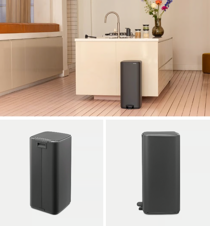 Šiukšlių dėžė Brabantia Bo, 30L., Mineral Infinite Grey, 238185