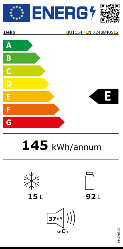 Šaldytuvas BEKO BU1154HCN