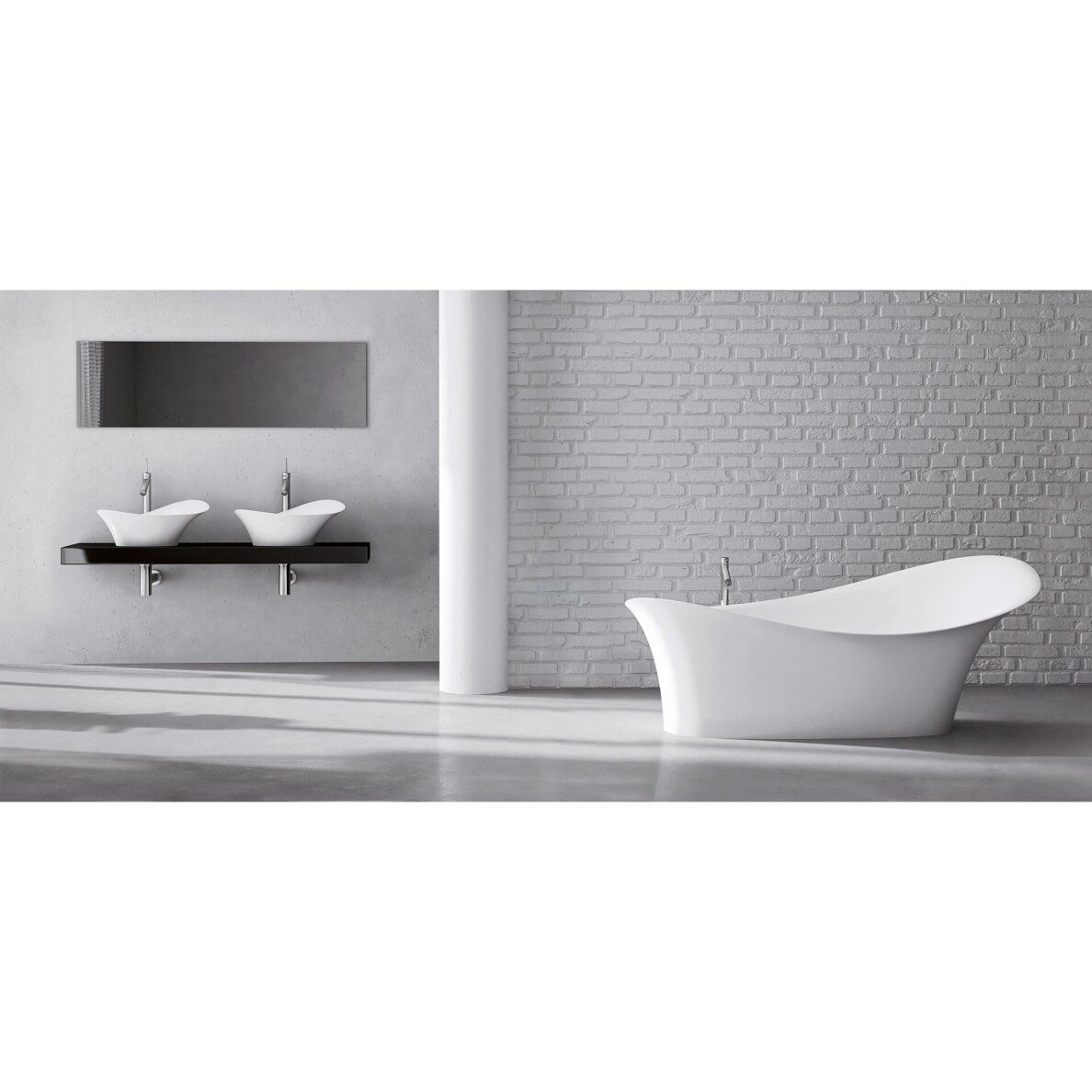 Lieto akmens vonia Bathesa Nida 206x91.5 cm