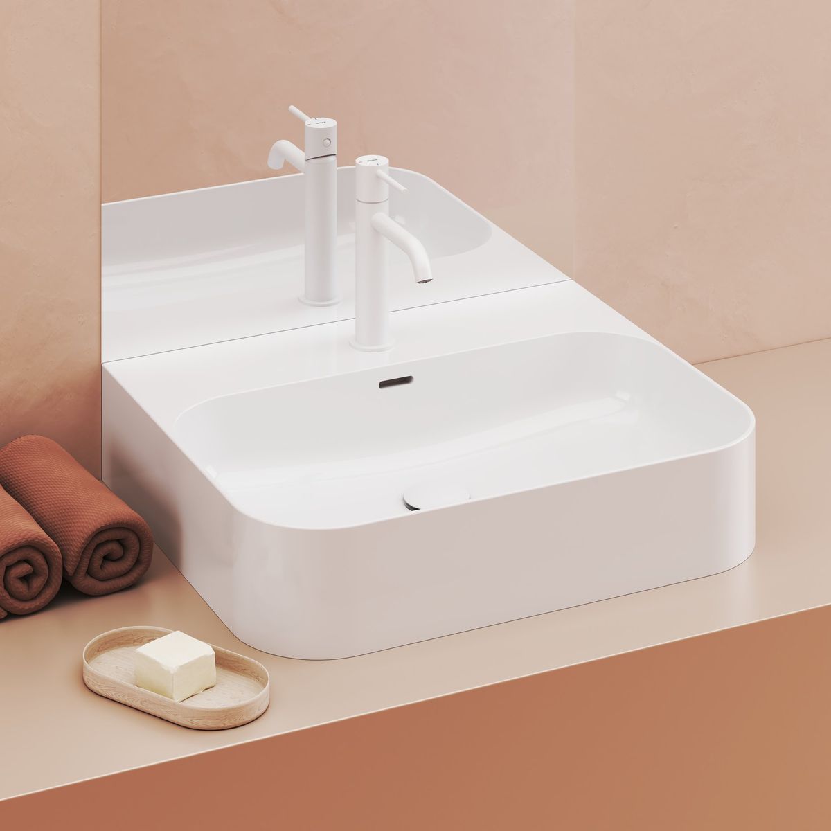 Praustuvo maišytuvas Ravak Espirit BeCool 190 mm be dugno vožtuvo, White Velvet X070395