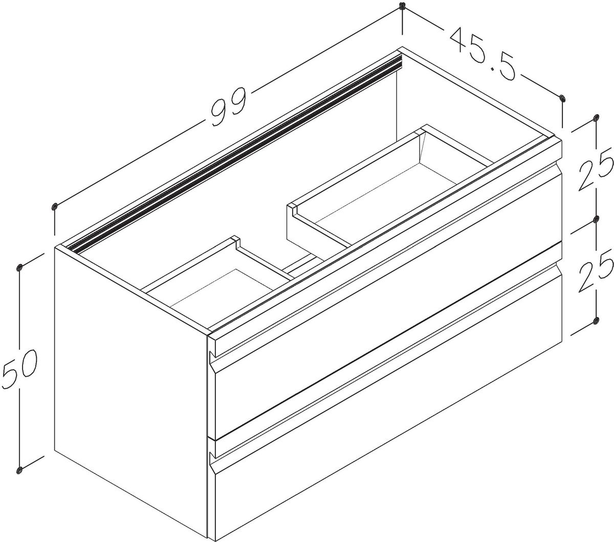 Apatinė spintelė Kame Terra 100 cm, balta blizgi BU/10-3DR/D1F2