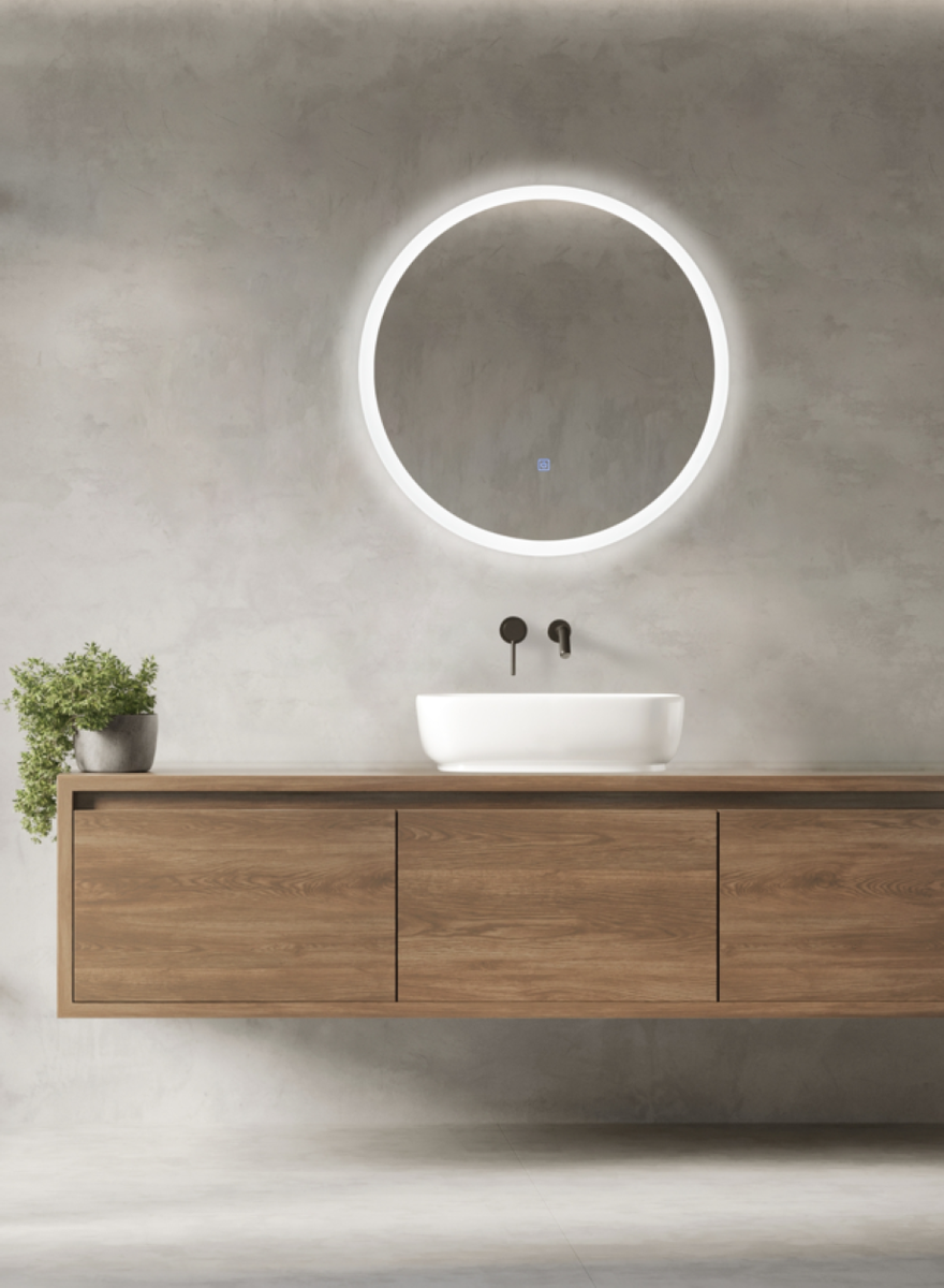 Šviečiantis veidrodis Balneo MOON 100 cm, matiniu rėmeliu, nerasojantis, L0101020401-5 Šviečiantis veidrodis Balneo MOON 100 cm, matiniu rėmeliu, nerasojantis, L0101020401-5