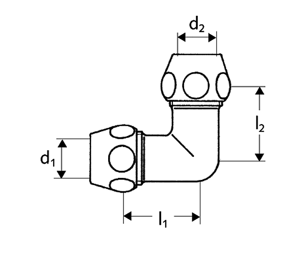 Alkūnė su veržlėmis Schell DN10 x DN10