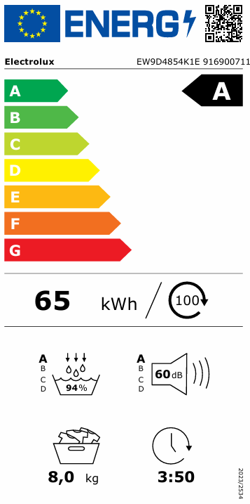 Džiovyklė ELECTROLUX EW9D4854K1E Džiovyklė ELECTROLUX EW9D4854K1E