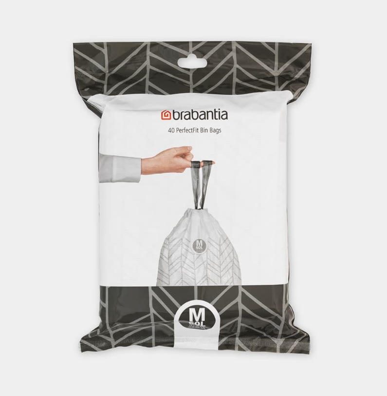 Šiukšlių maišai Brabantia M 60L, (40 vnt), white, 138829 Šiukšlių maišai Brabantia M 60L, (40 vnt), white, 138829