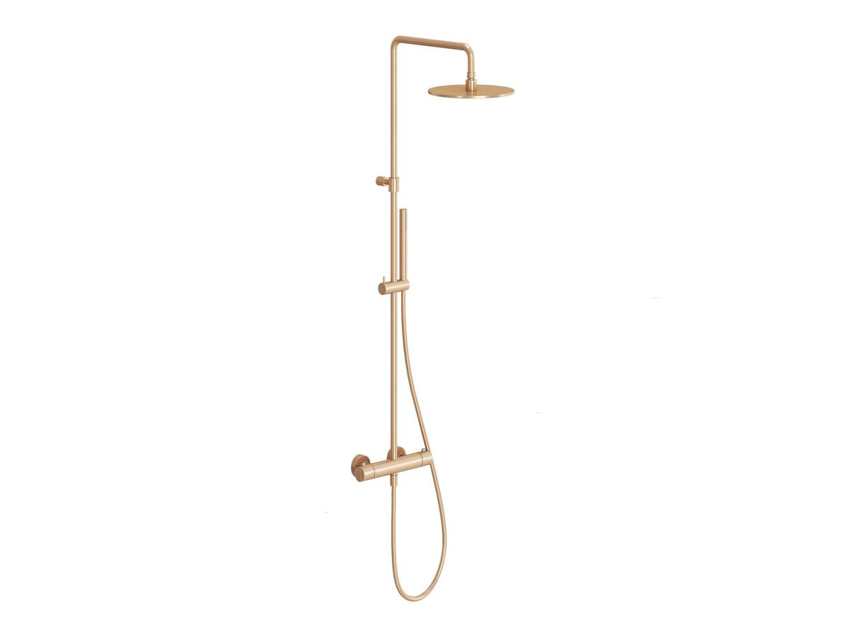 Dušo stovas Ravak Espirit , su termostatiniu maišytuvu ir dušo komplektu, Rose Gold Brushed X070498