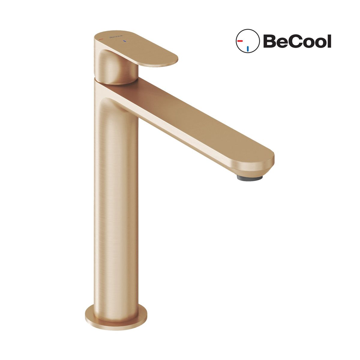 Praustuvo maišytuvas Ravak Eleganta BeCool 220 mm be dugno vožtuvo, Rose Gold Brushed X070418