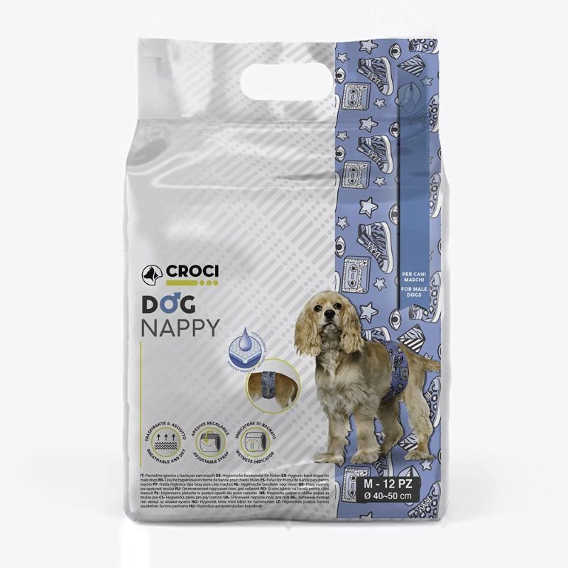CROCI Dog Nappy sauskelnės patinėliams M 40-50cm 12vnt, C6028359