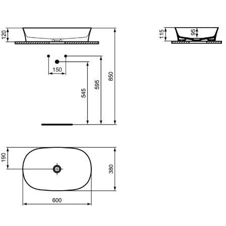 Praustuvas Ideal Standard Ipalyss 60 cm žalsvas E1396X9