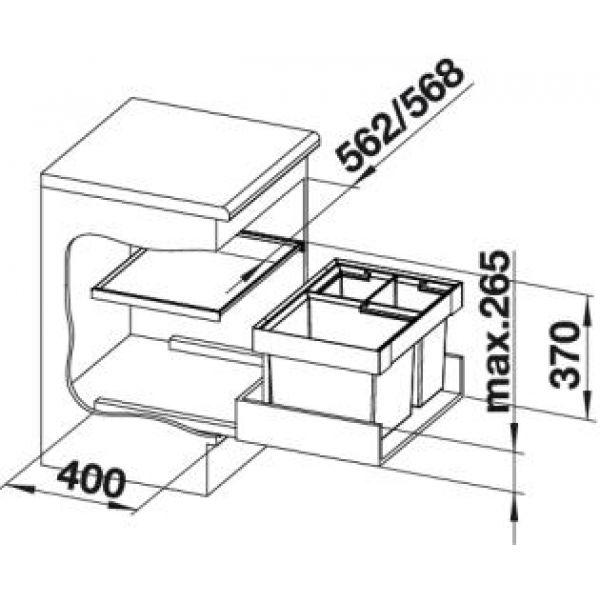 Atliekų rūšiavimo sistemos BLANCO BANCO FLEXON II XL 60/3